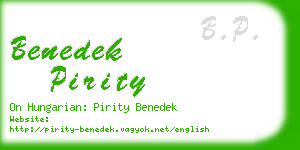 benedek pirity business card